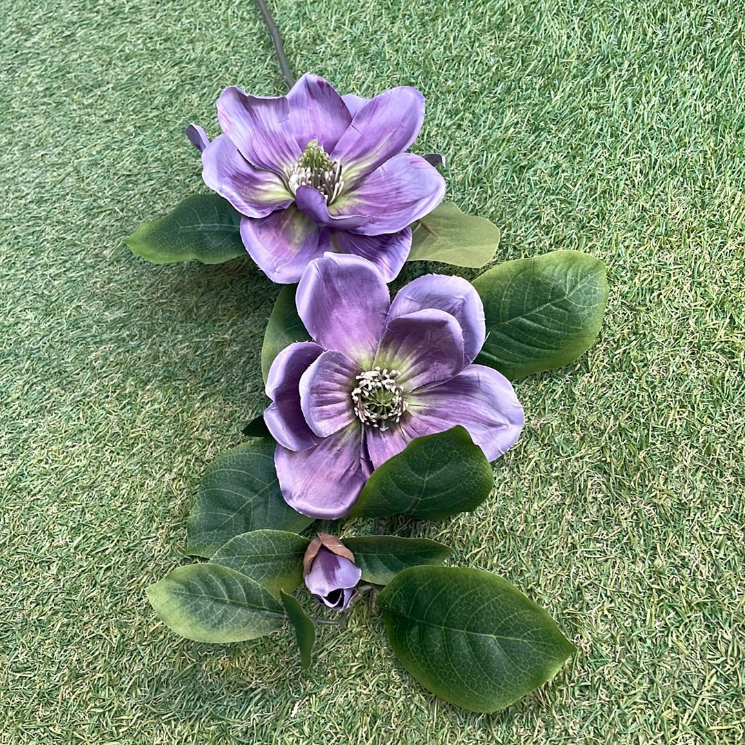 PURPLE MAGNOLIA DOUBLE HEAD STEM 84cm