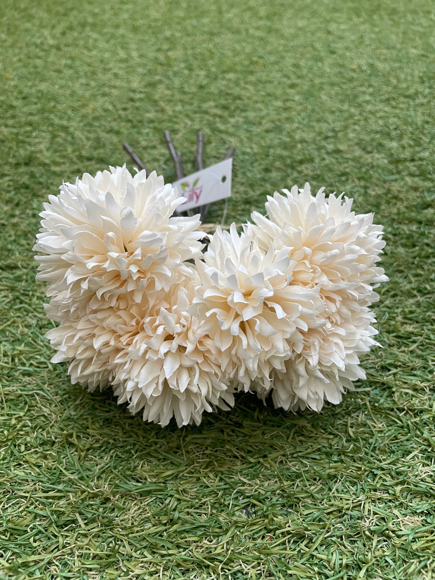 IVORY POM POM BUNCH 6 HEAD