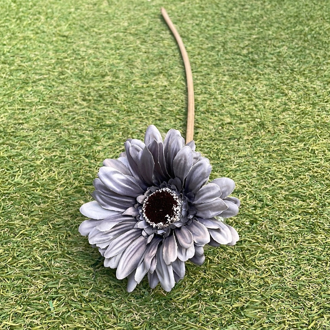 21INCH SINGLE STEM GERBERA DARK GREY