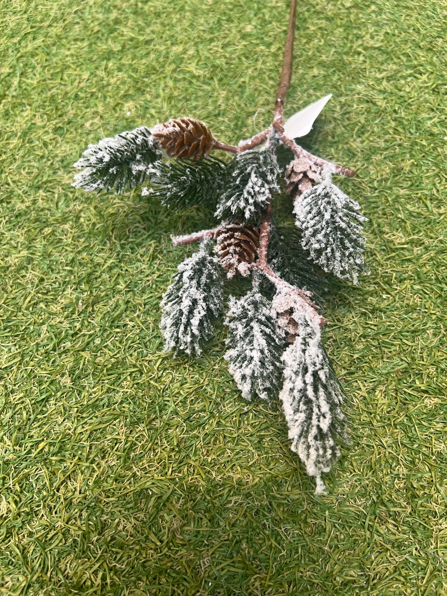 XMAS SNOWY SPRUCE CONE PICK