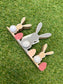 3 BUNNY 3 EGG WOODEN STAND - PINK
