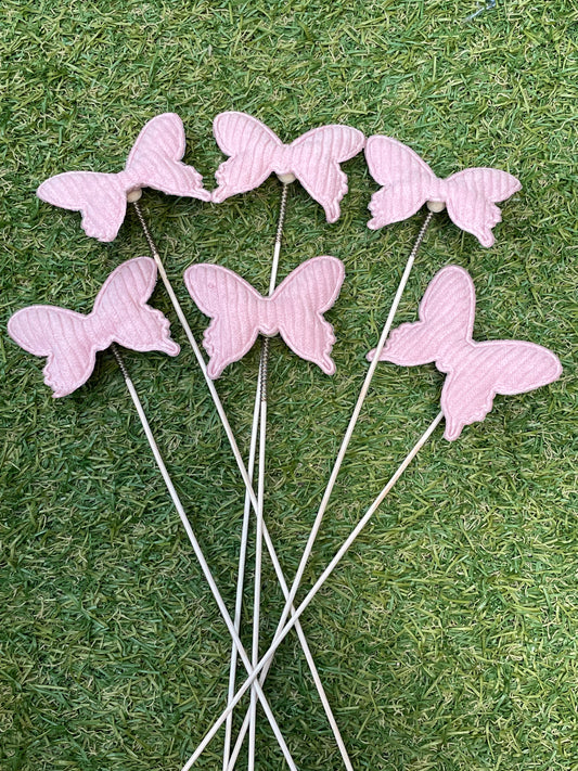 PINK PATTERN MATERIAL BUTTERFLY PICKS PK6