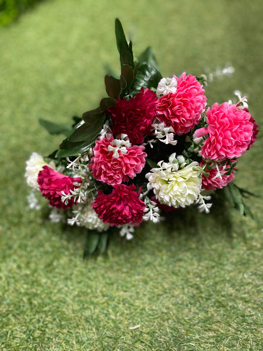 41CM SPIKY MUM BUSH LIGHT PINK