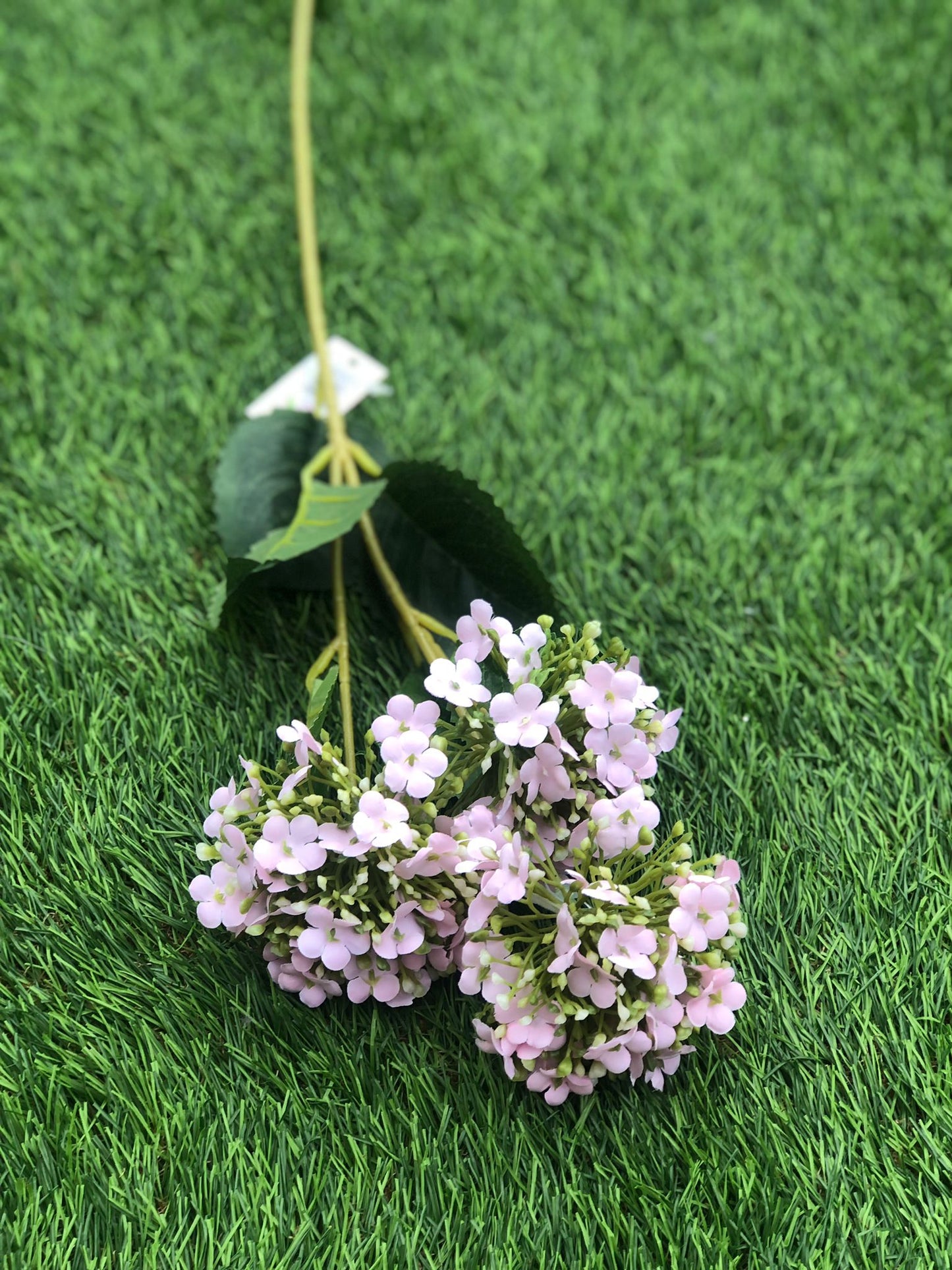 TRIPLE BUDDING HYDRANGEA SPRAY PALE PINK 63cm