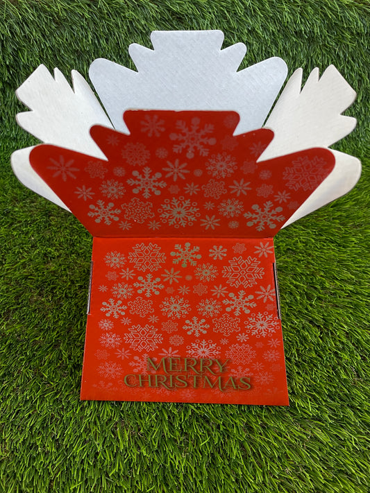 MERRY CHRISTMAS BOUQUET BOX SNOWFLAKE RED