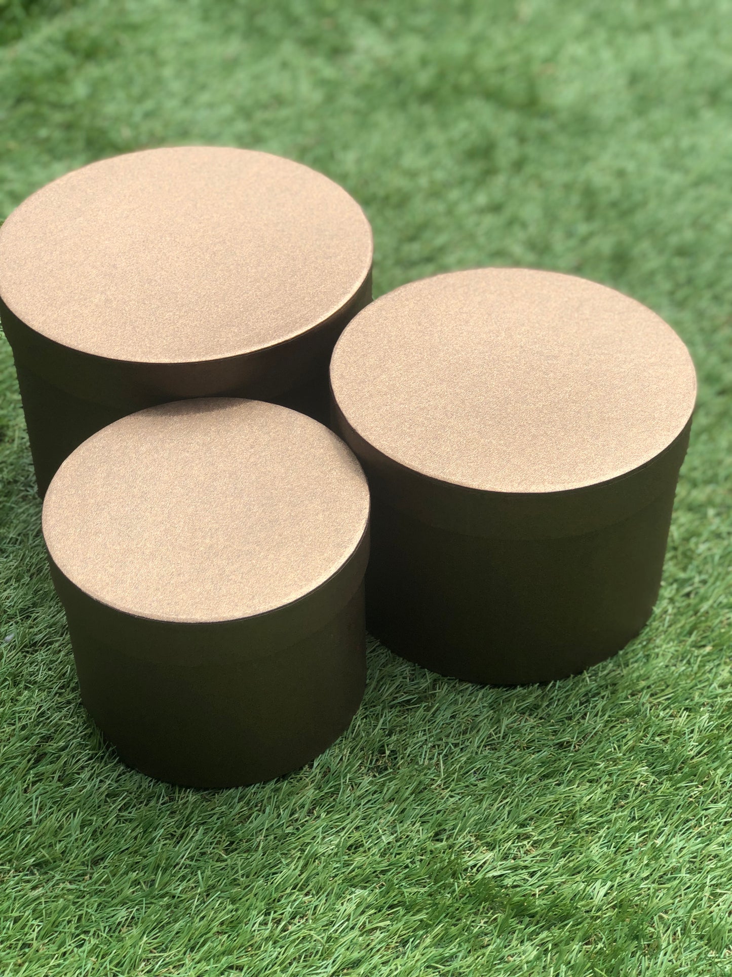 BRONZE HAT BOX SET OF 3