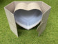 GREY MAGNET DOOR SQUARE HAT BOX WITH HEART