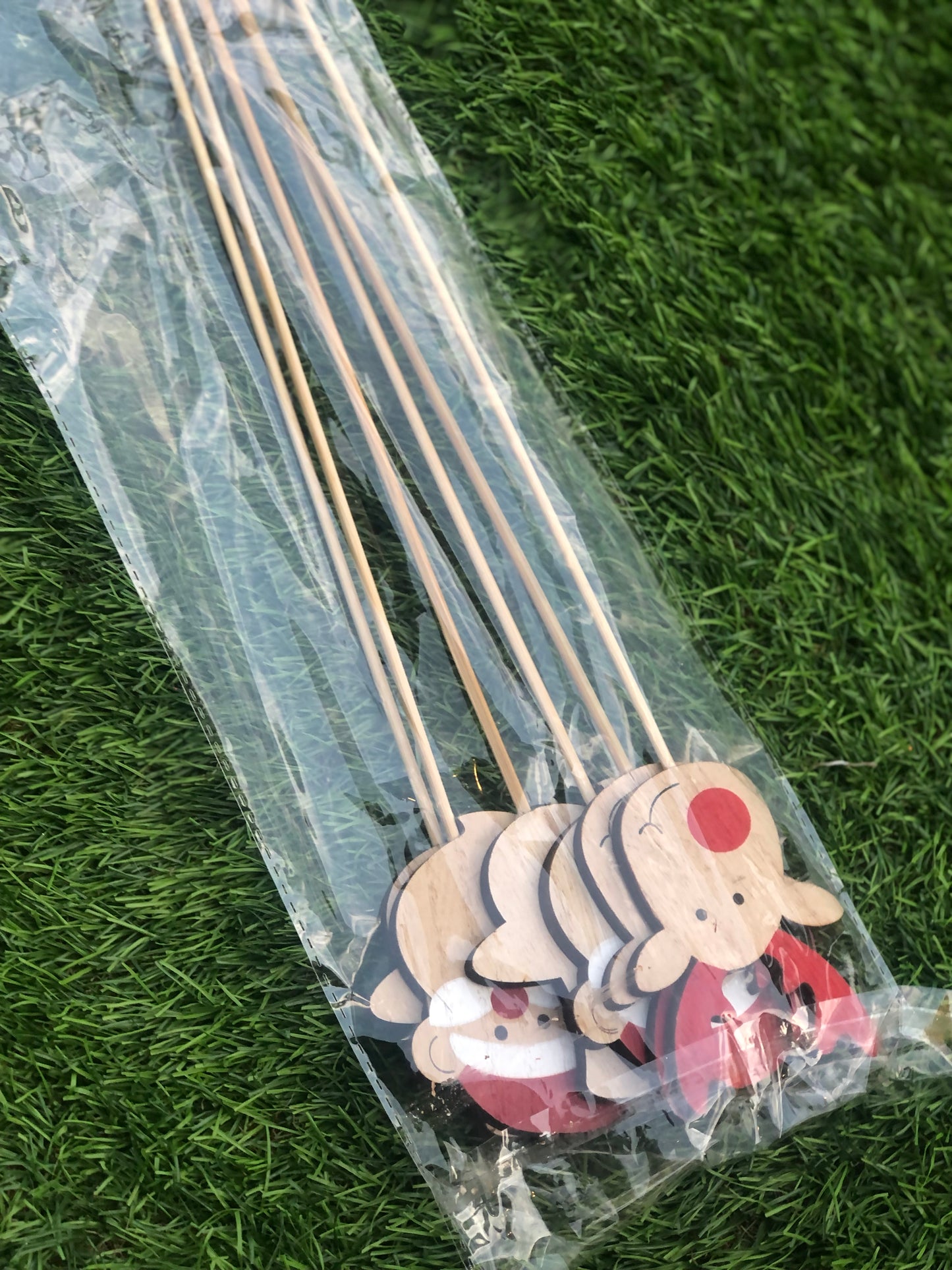 RED HAT XMAS WOODEN PICKS PK6