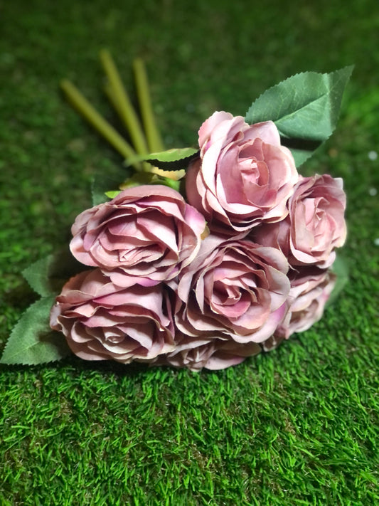 37cm DARK VINTAGE ROSE BUNCH