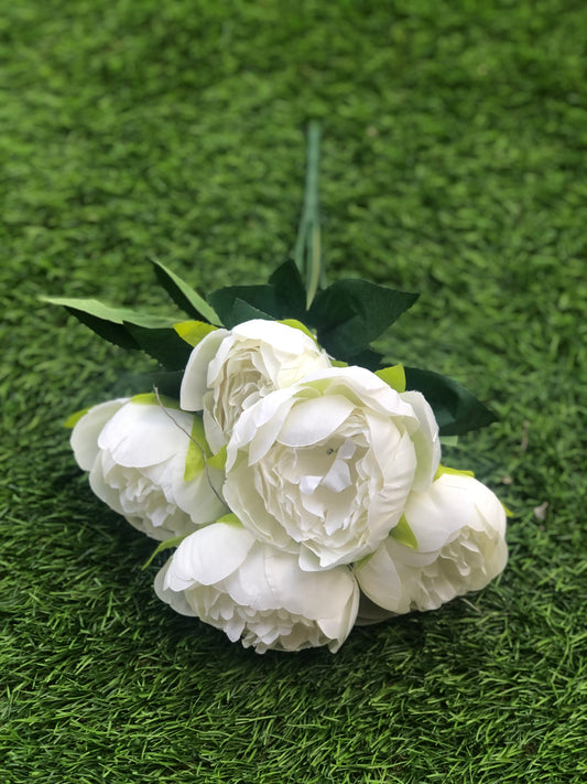 37cm ARUNDEL PEONY BUNCH IVORY