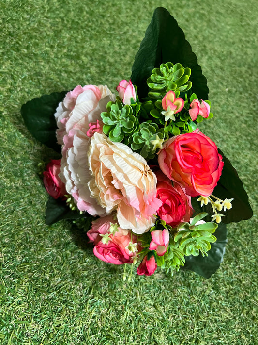 31CM ROSE PEONY SUCCULENT BUNCH PINK