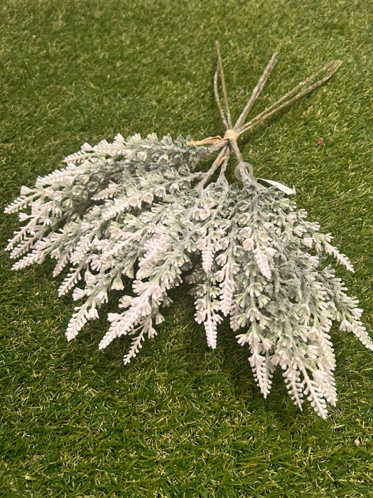 FLOCKED LAVENDER BUNCH WHITE