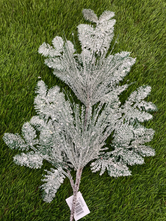 FROSTED FERN GRASS SPRAY LARGE