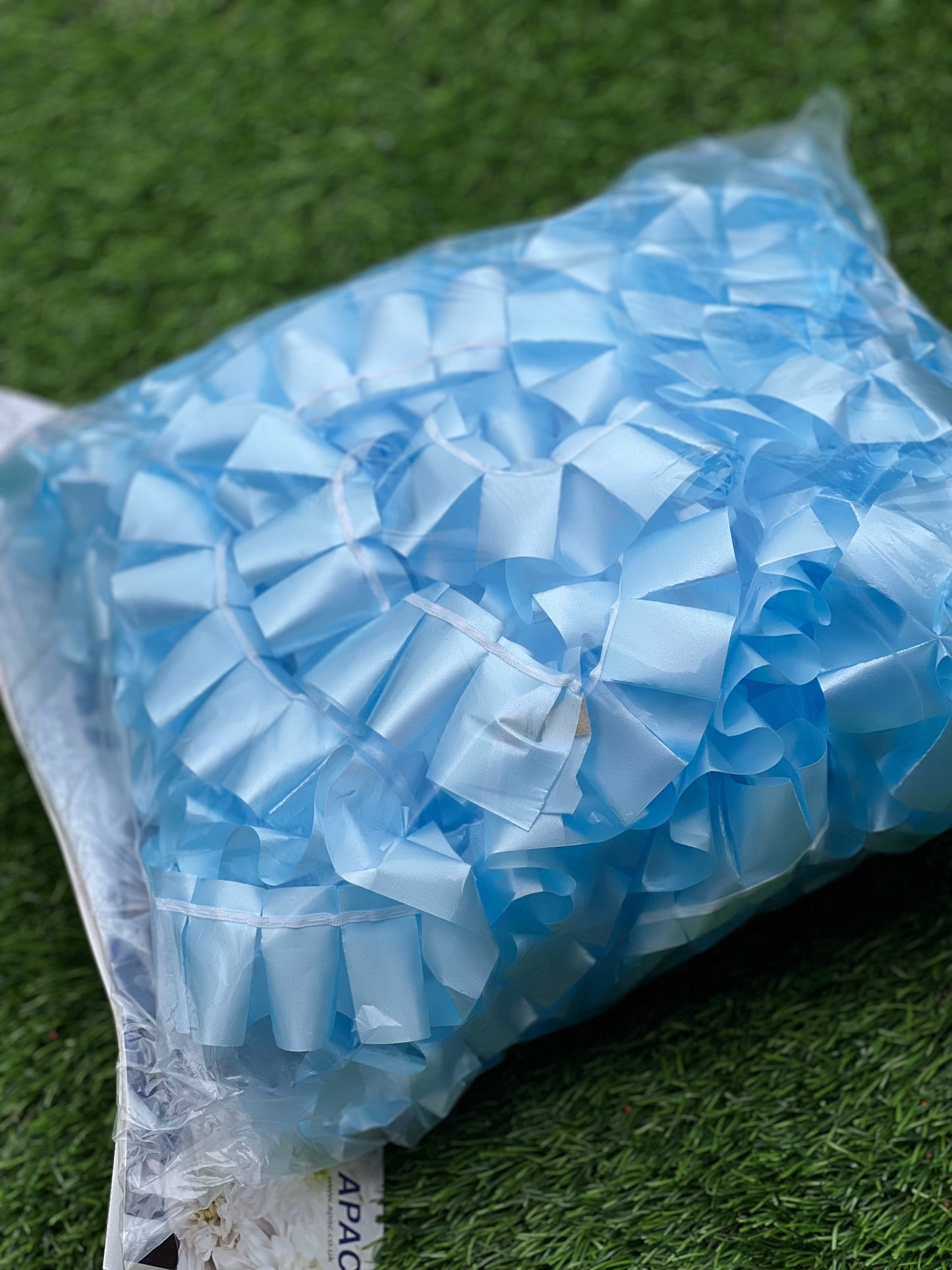 BABY BLUE PRE PLEATED RIBBON FUNERAL TRIBUTES