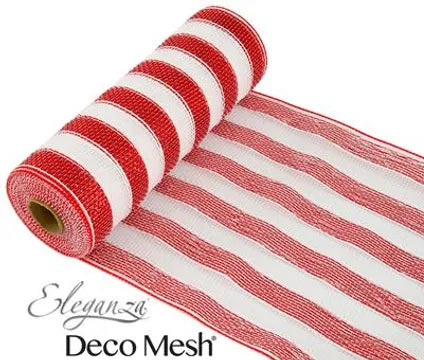 RED WHITE STRIPE DECOMESH