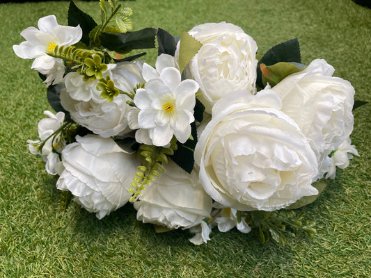 LARGE DELUXE PEONY WITH HYDRANGEA IVORY