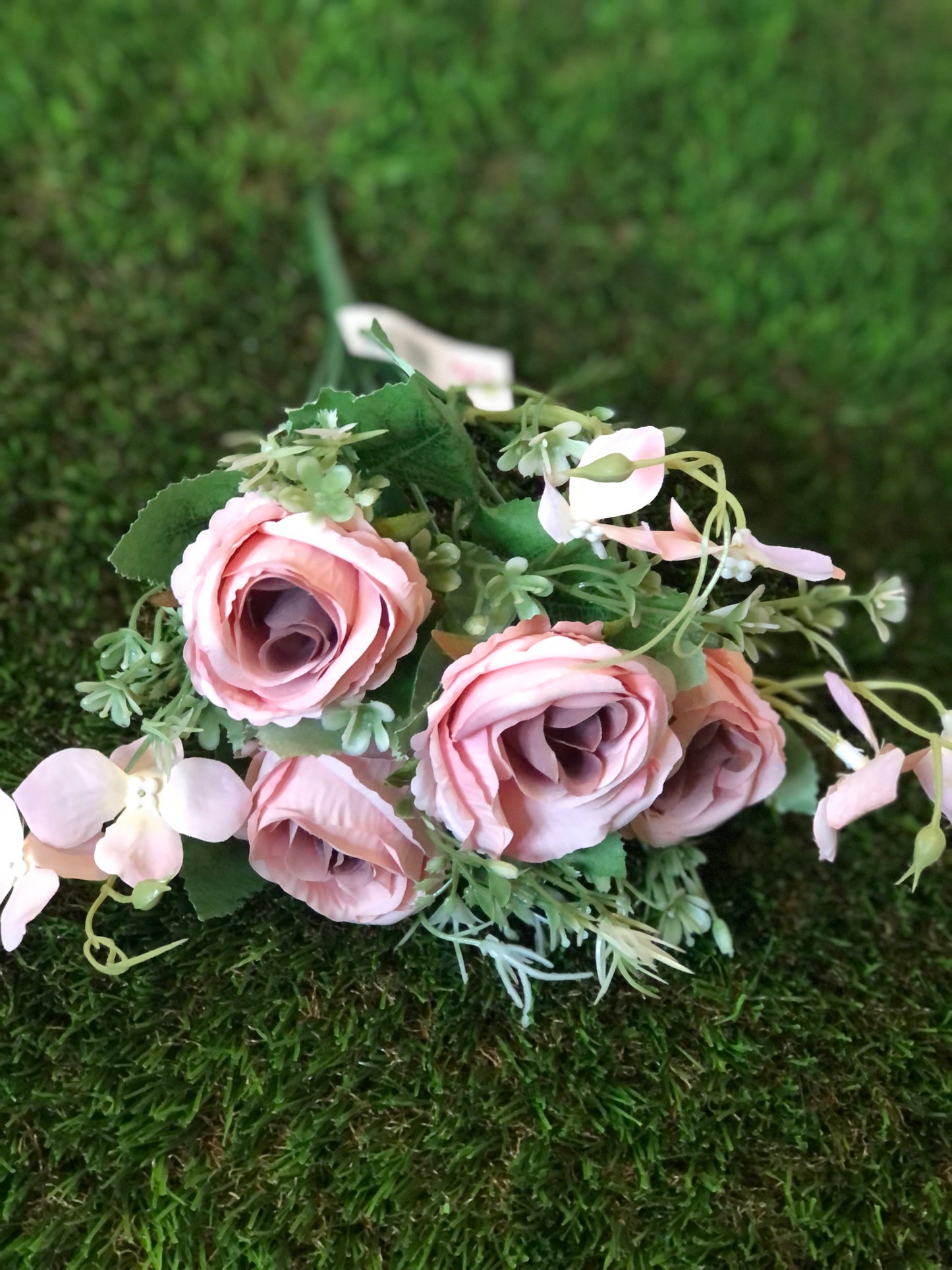 31cm MINI ROSE BUNCH VINTAGE PINK