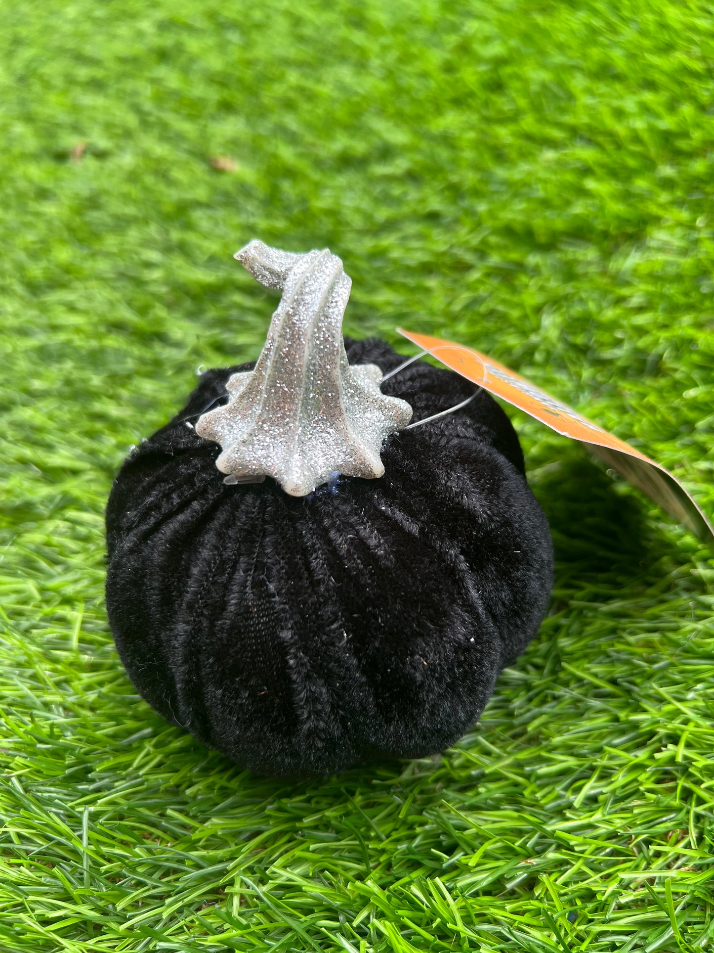 VELVET GLITTER PUMPKIN BLACK