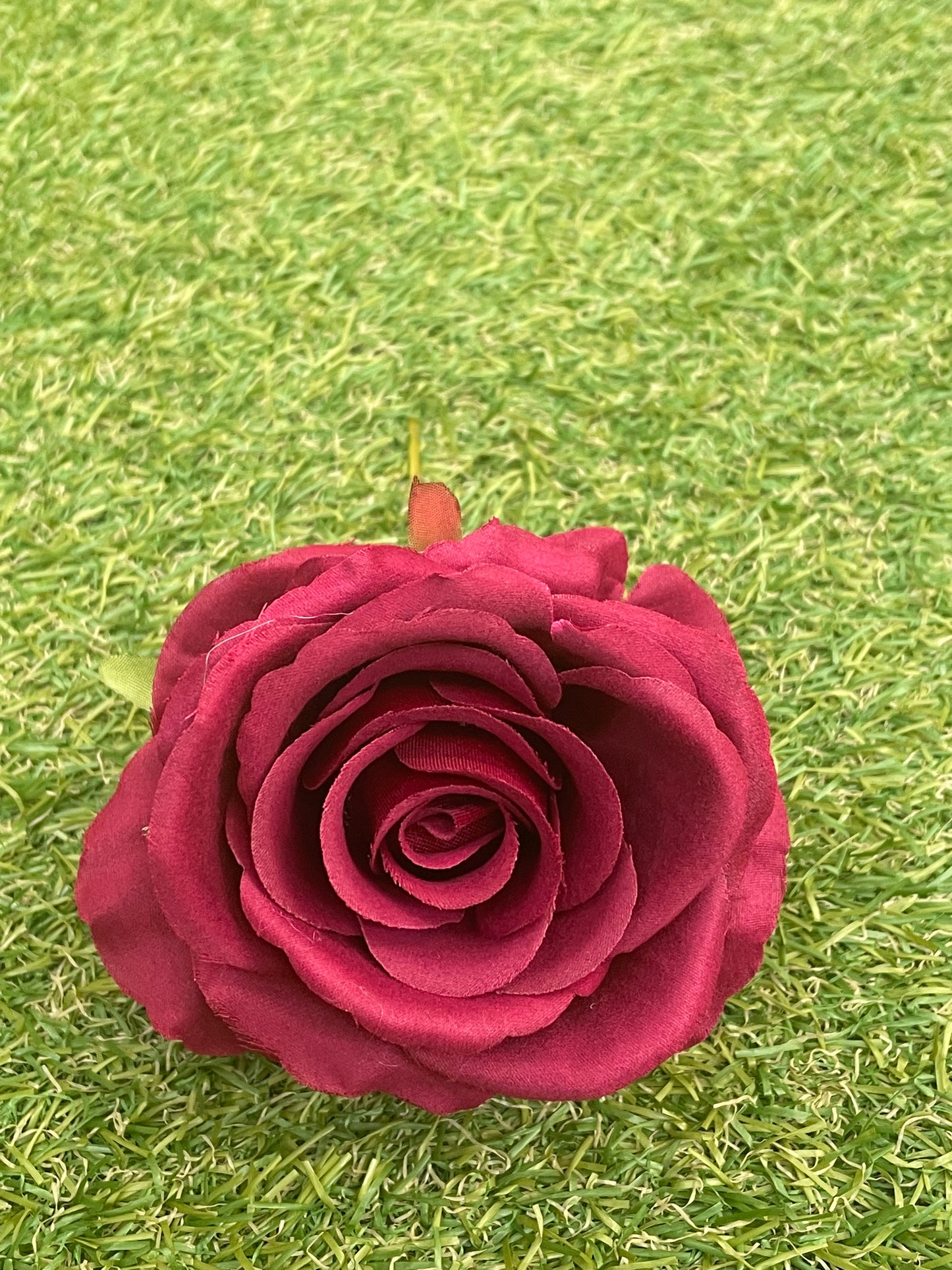 27cm SINGLE OPEN ROSE BURGUNDY