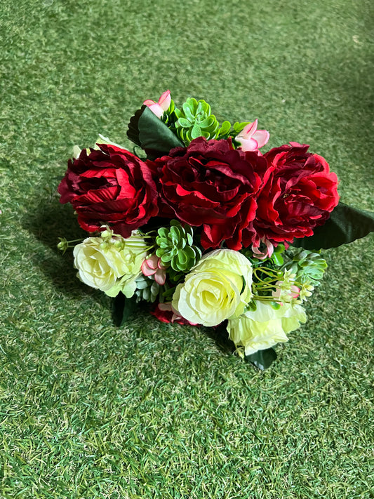 31CM ROSE PEONY SUCCULENT BUNCH RED