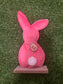 24cm VELVET BUNNY ON STAND PINK