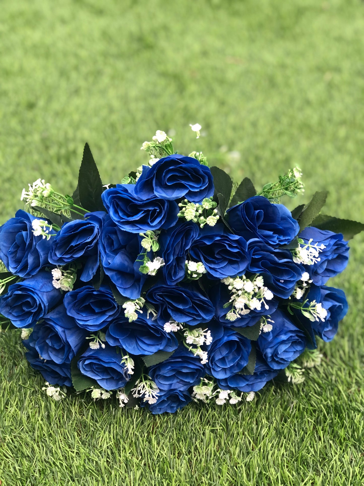 41cm GIANT ROSEBUSH BLUE 24 head