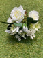 5 HEAD IVORY ROSE ASTILBE GYP FOLIAGE