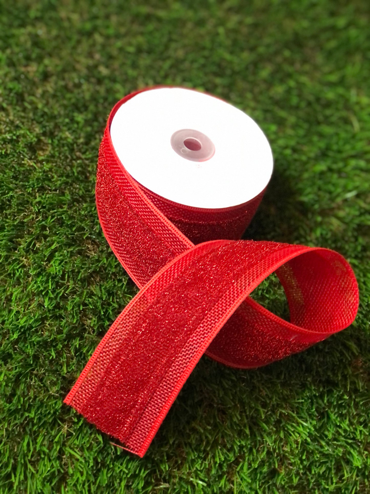 50mm RED WOVEN RIBBON 10yards