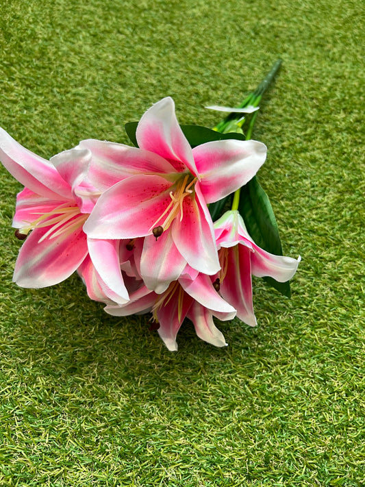 46cm 7 HEAD LILY BUNCH PINK