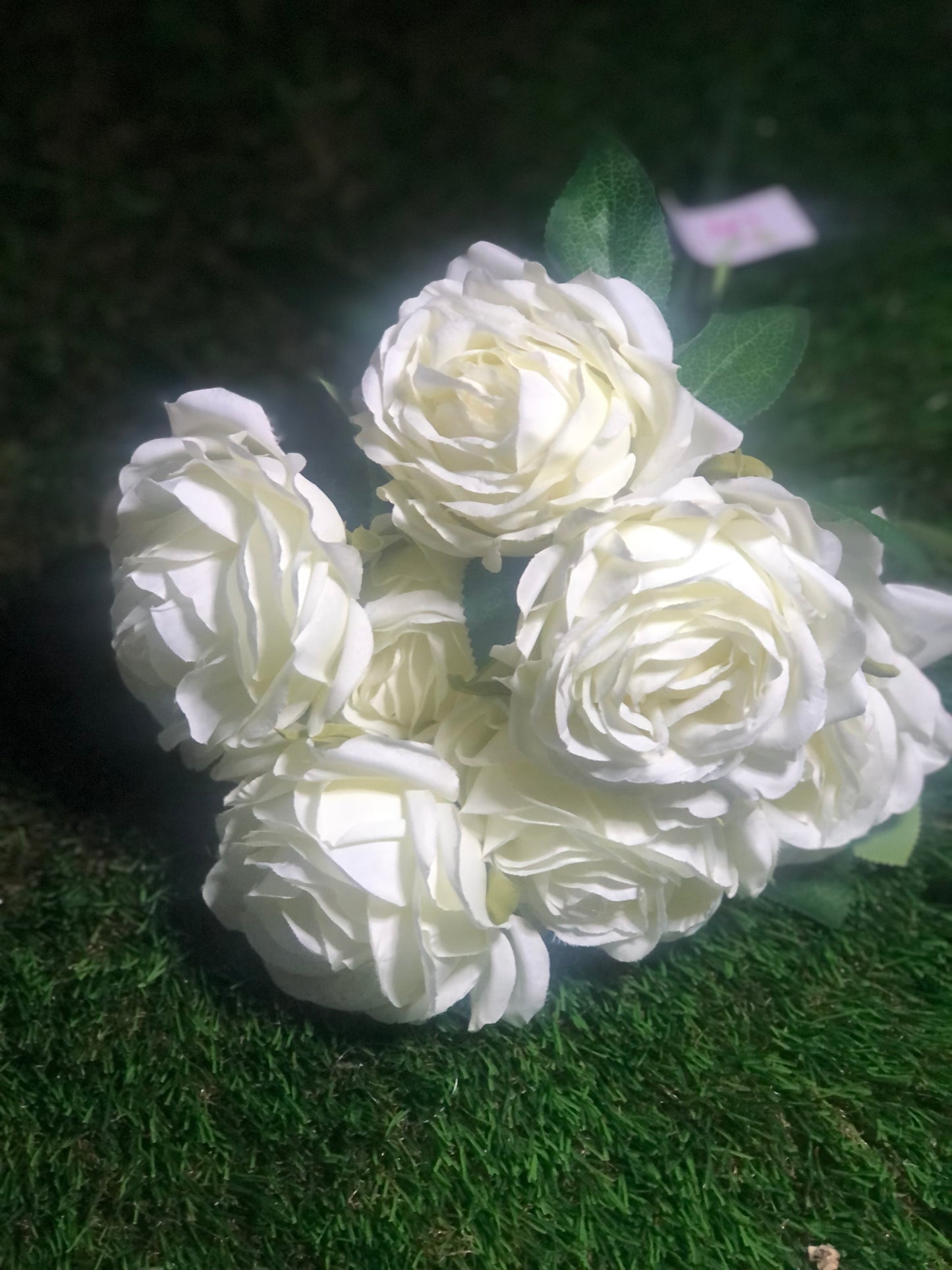 40cm LARGE IVORY ROSE BUNCH