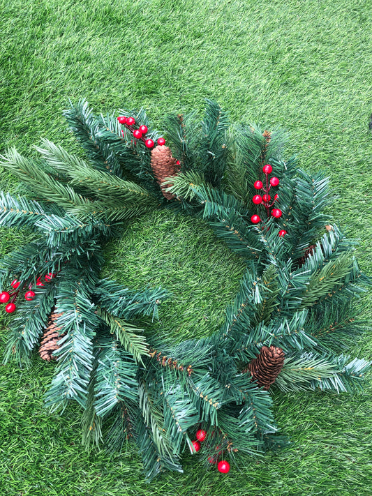 50cm DELUXE SPRUCE PINE BERRY WREATH