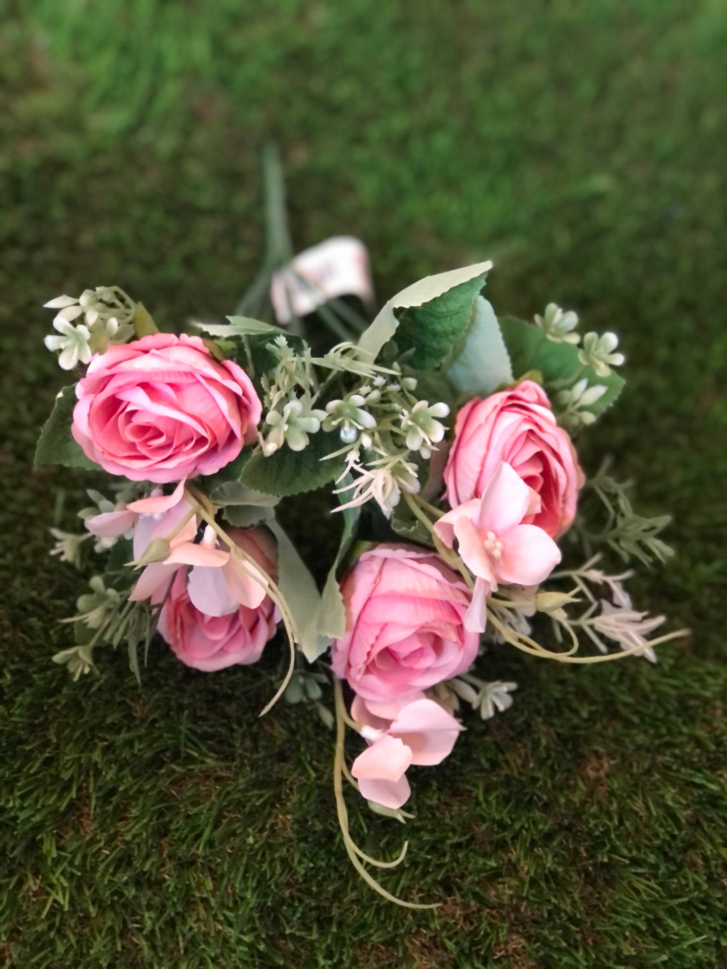 31cm MINI ROSE BUNCH PINK