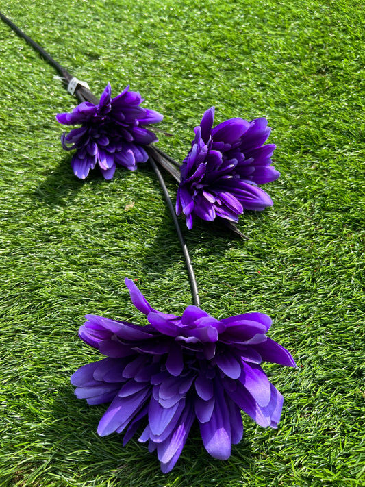 GIANT PURPLE 3 STEM GERBERA