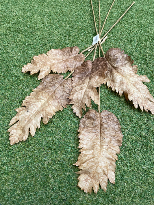 85cm LARGE DRIED TOUCH FALL LEAF BROWN