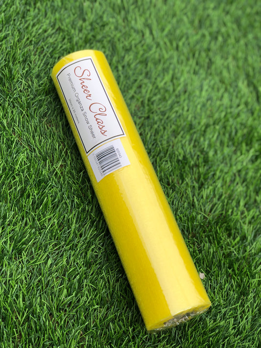 PREMIUM ORGANZA SNOW SHEER ROLL 29cmx25m YELLOW