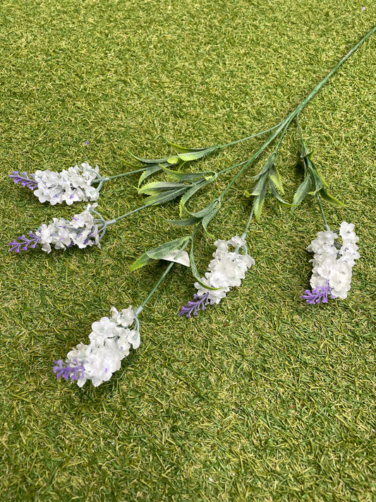 75cm SILK LAVENDER SPRAY WHITE