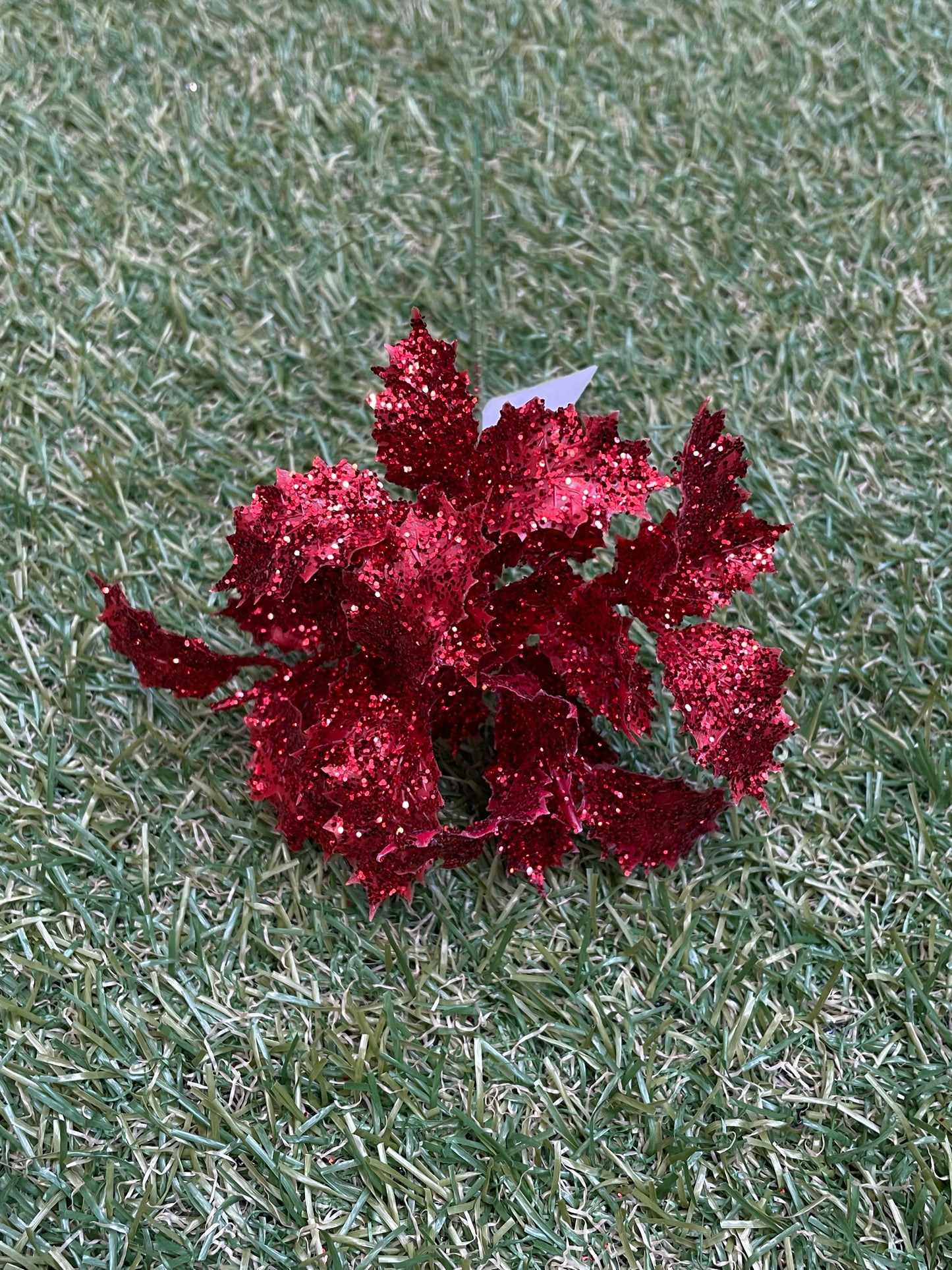 GLITTER RED HOLLY PICK
