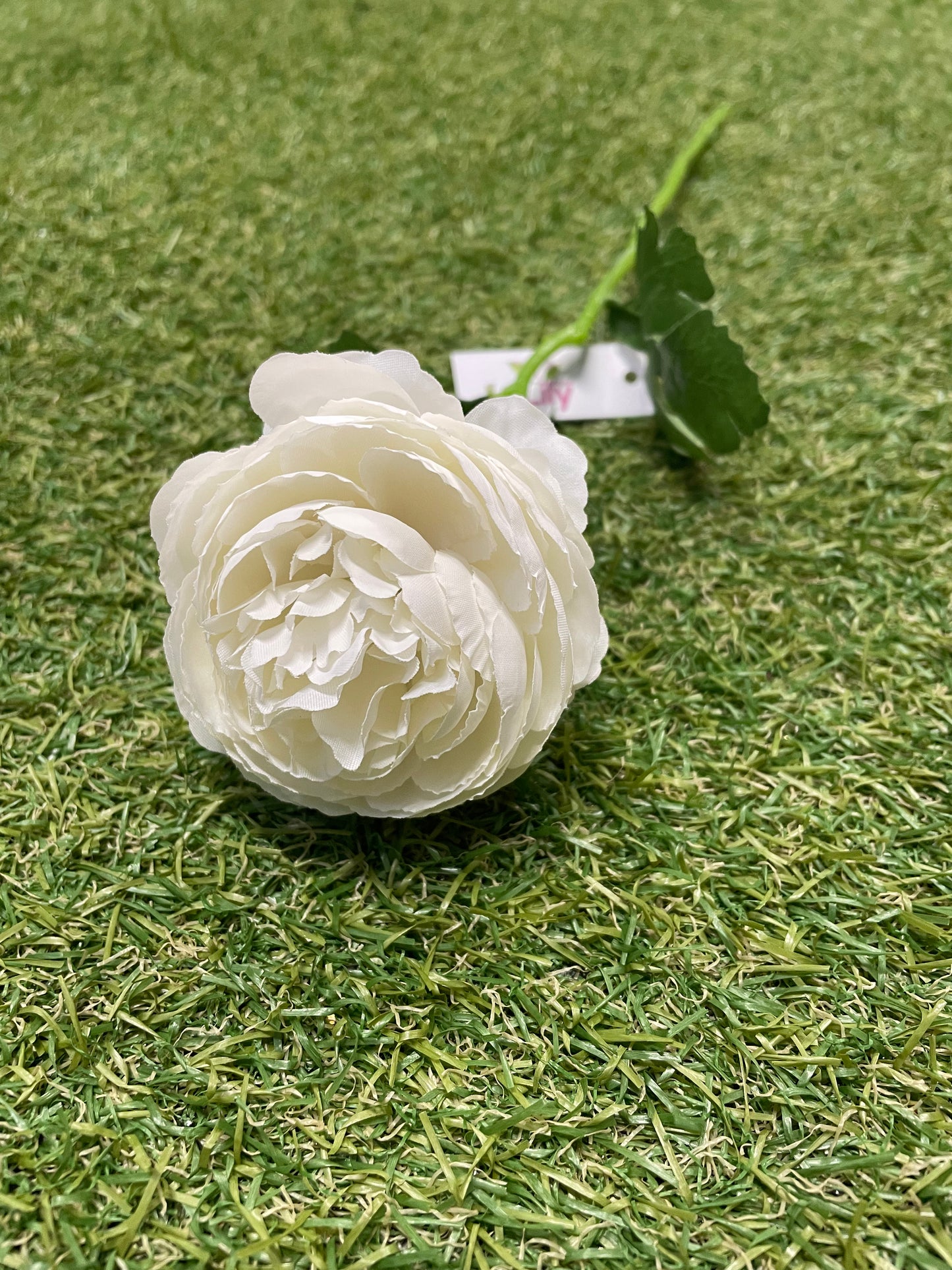 37cm SINGLE MINI PEONY IVORY