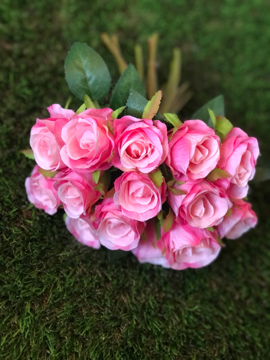 24cm ROSEBUD BUNCH (15 head) PINK