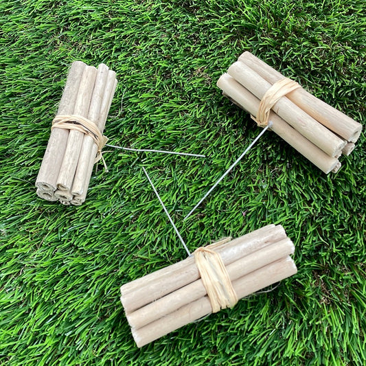 SINGLE NATURAL JUTE STICK ON WIRE 10cm