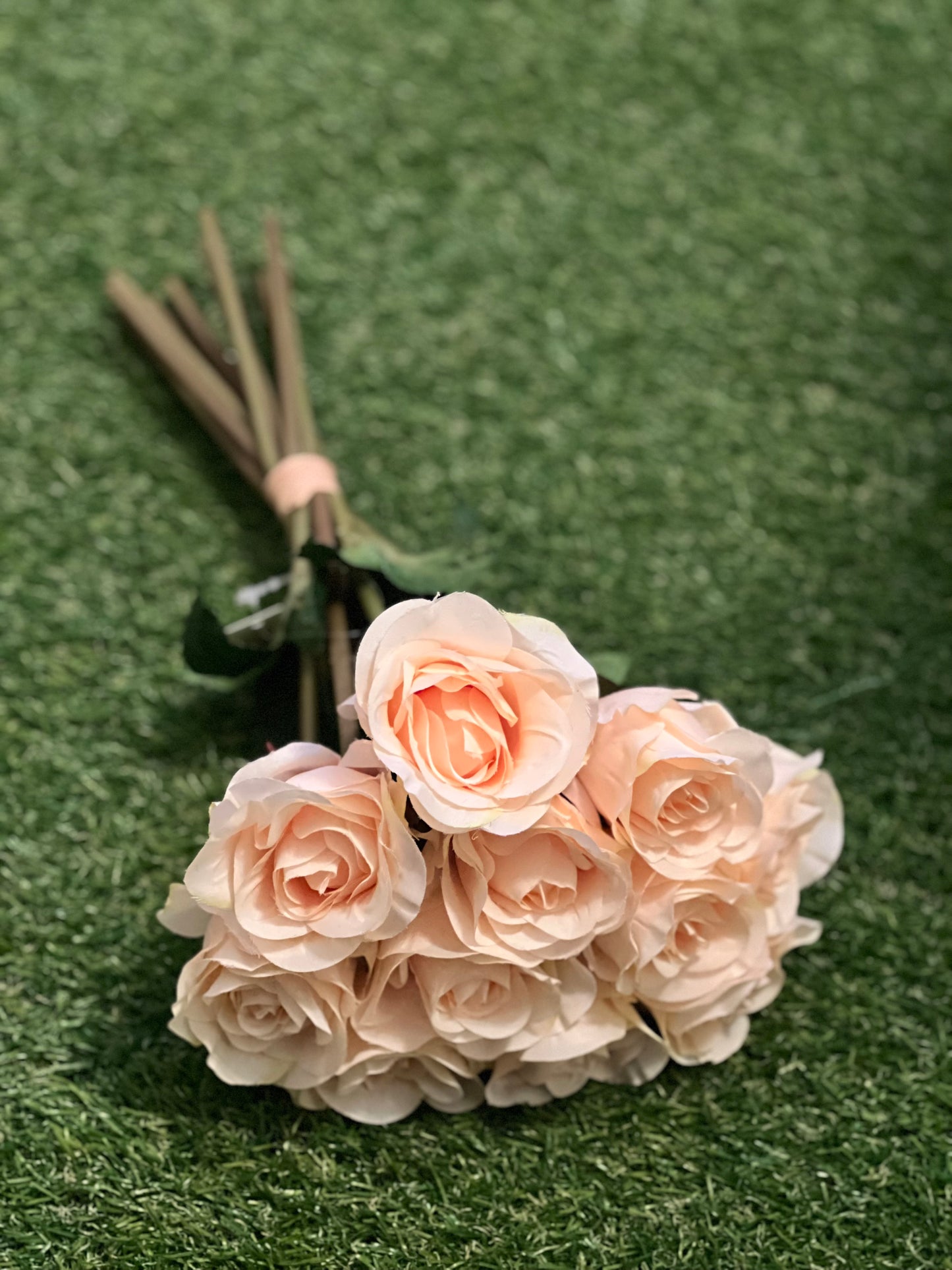 PEACH 11 HEAD ROSE BUNCH