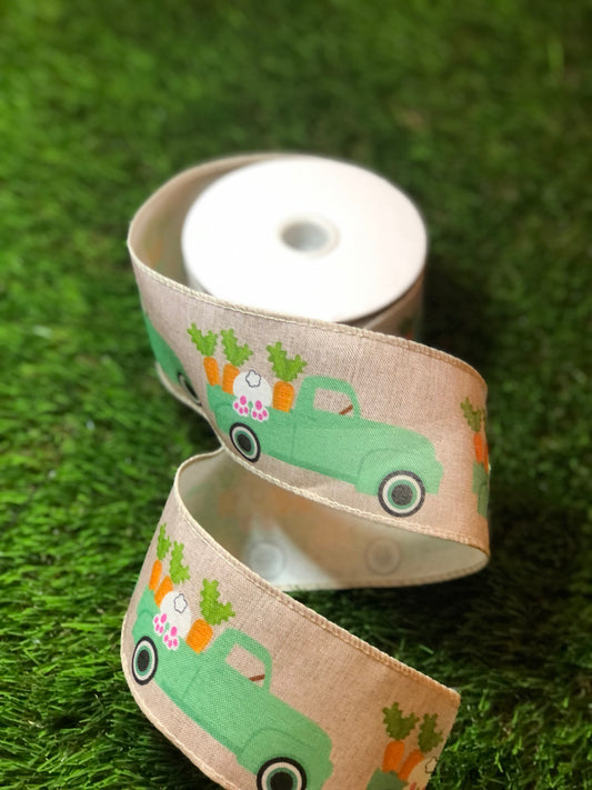 BUNNY TRUCK RIBBON WIRED 63mm x 10m