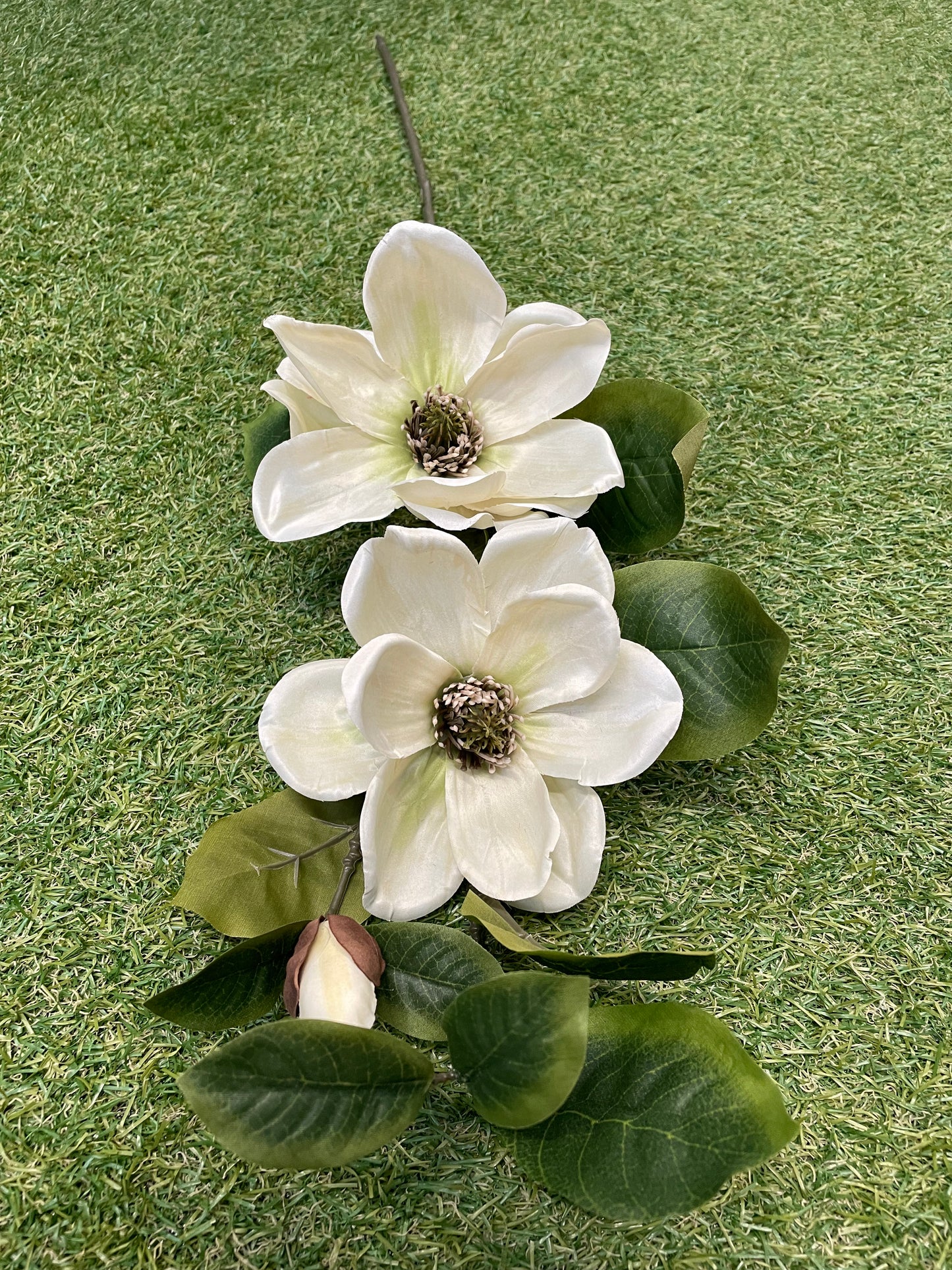 IVORY MAGNOLIA DOUBLE HEAD STEM 84cm