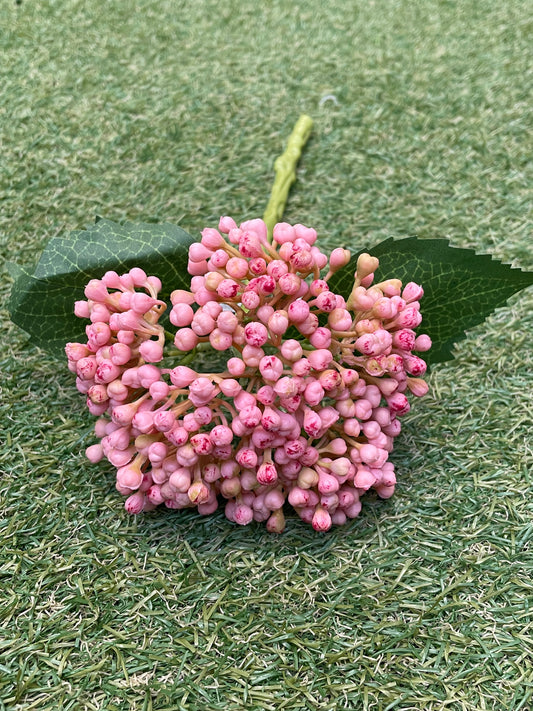 HYDRANGEA BERRY BUD SPRAY PINK 34cm