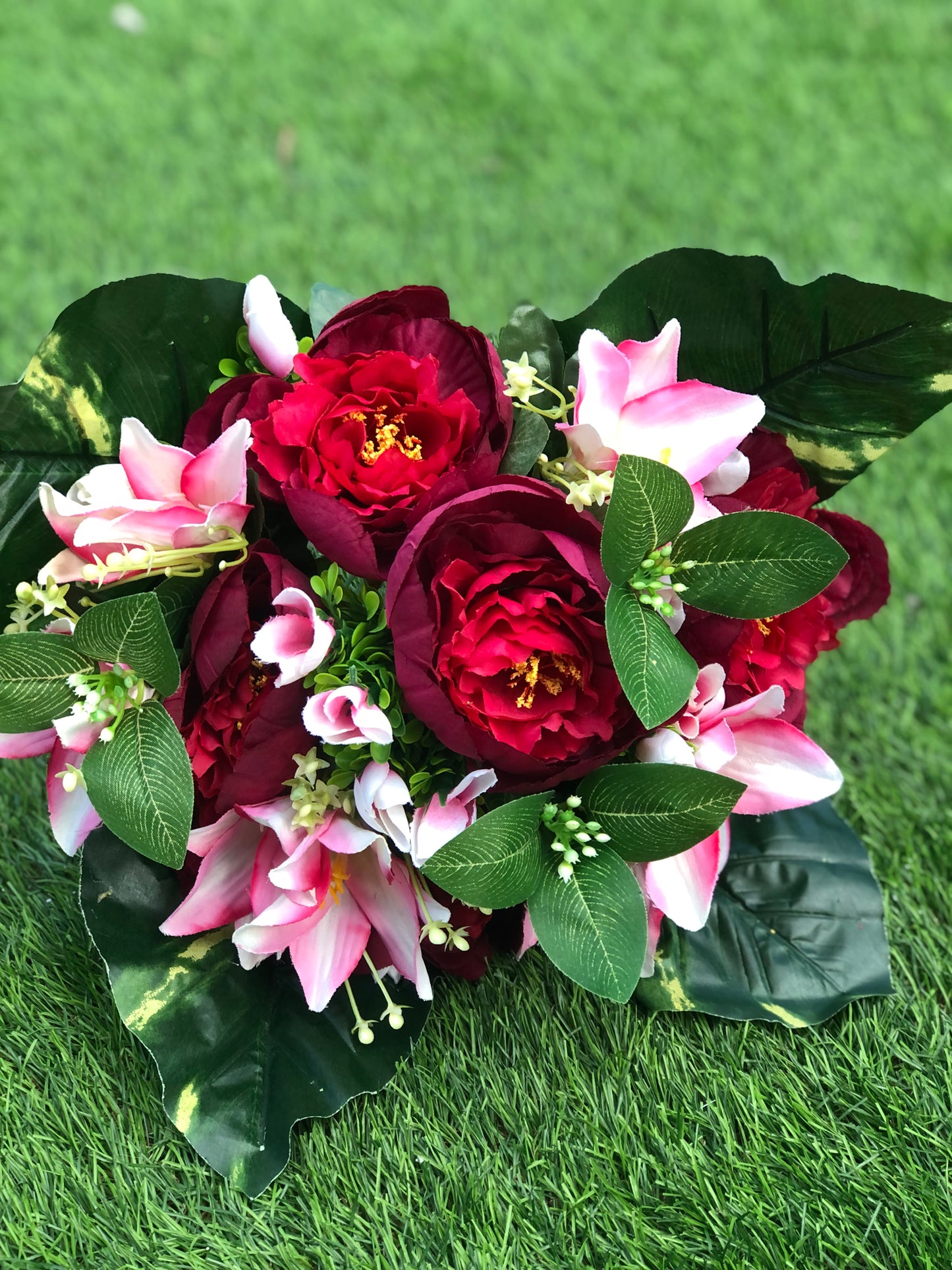 GIANT DELUXE PEONY & LILY BUNCH PINK 42cm