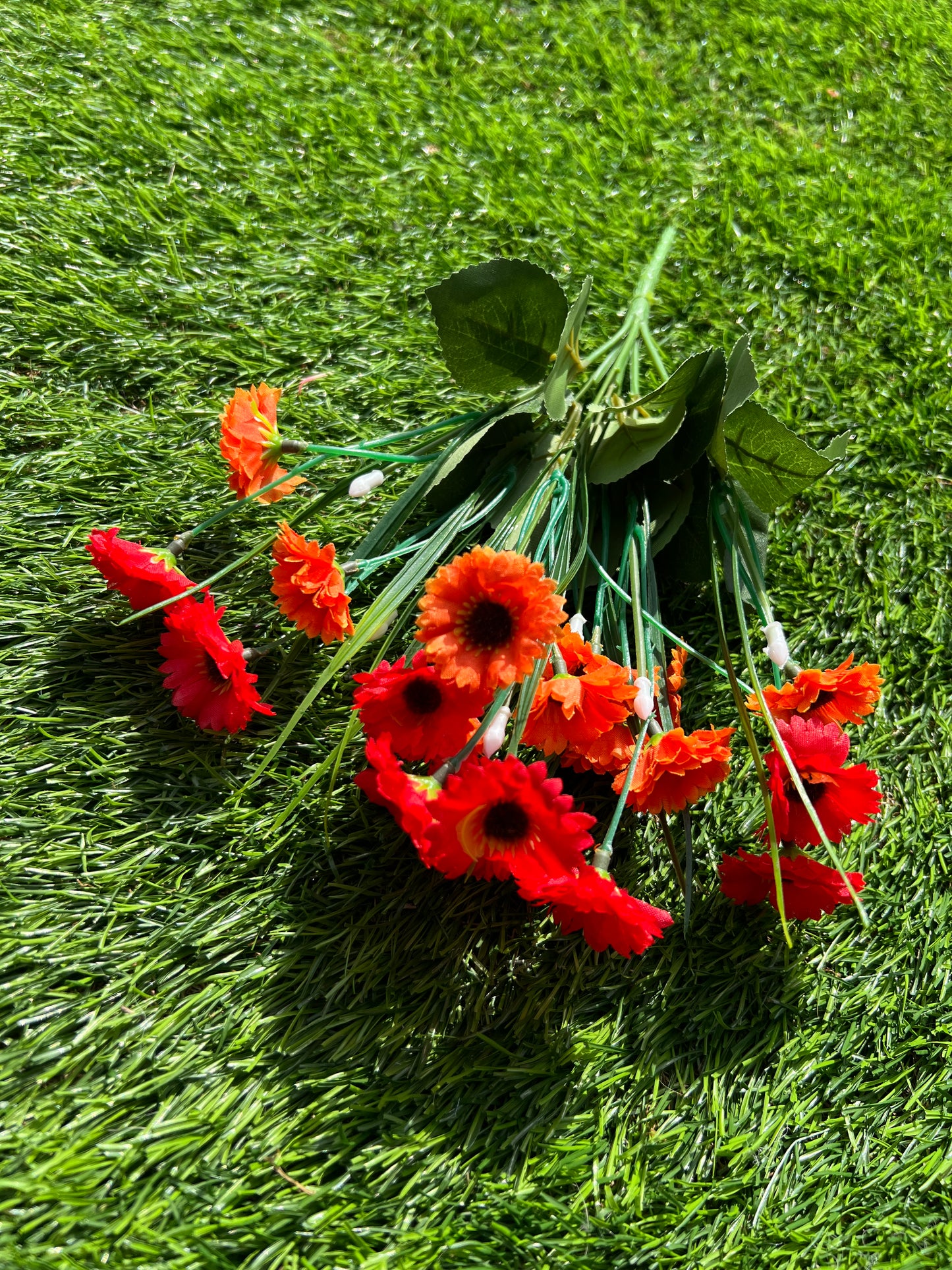 BABY GERBERA BUNCH RED/ORANGE