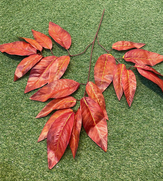 LARGE LEAF SPRAY ORANGE BROWN 70cm