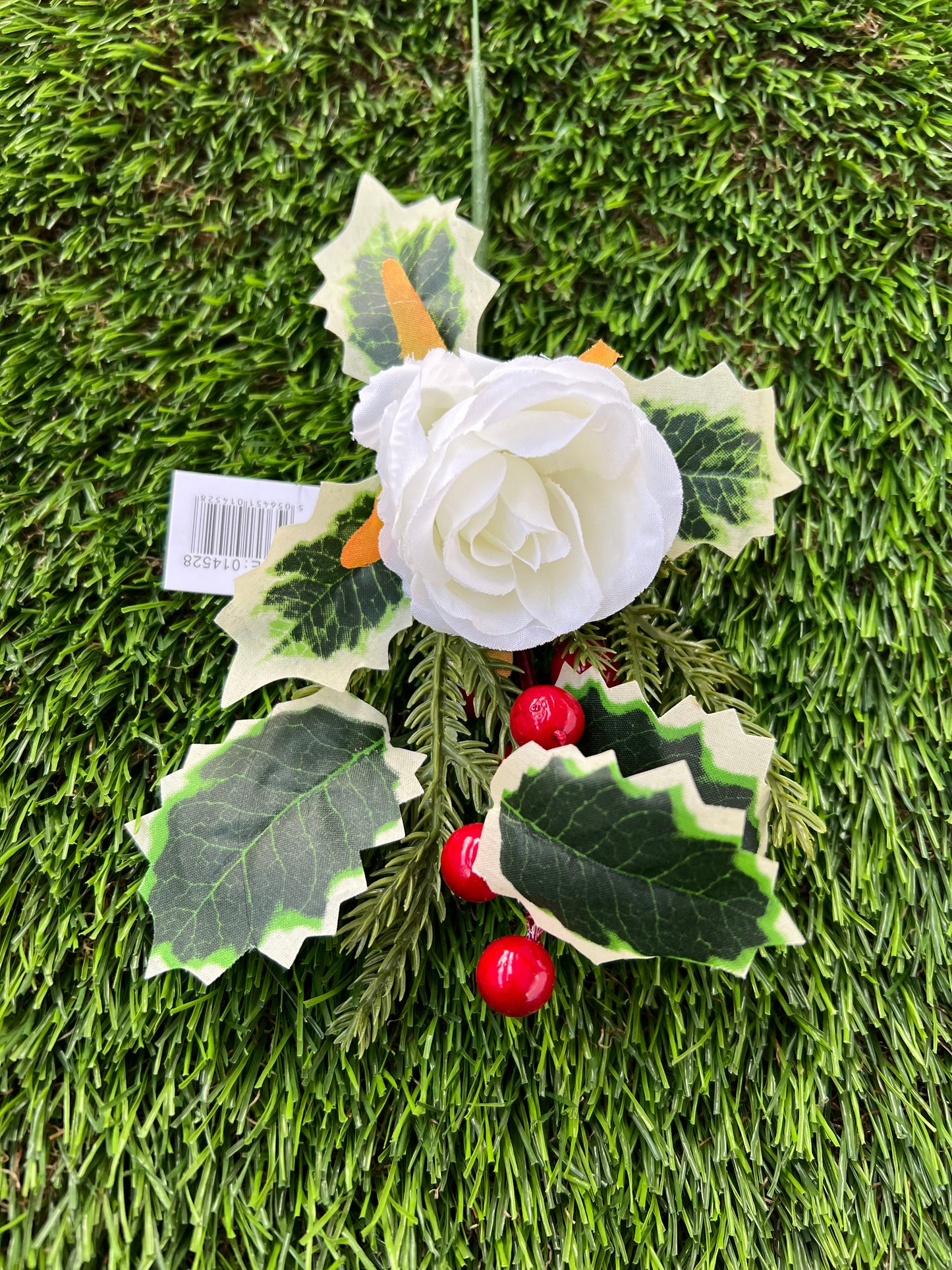 ROSE HOLLY XMAS PICK WHITE