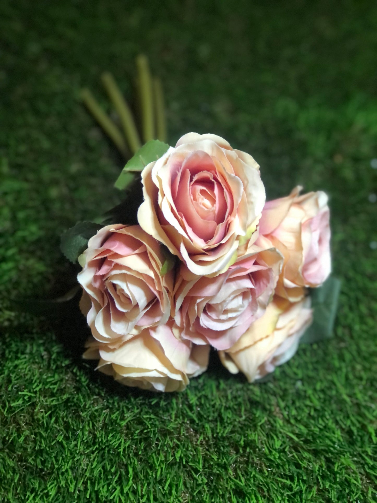 31cm ROSE BUNCH DARK PEACH