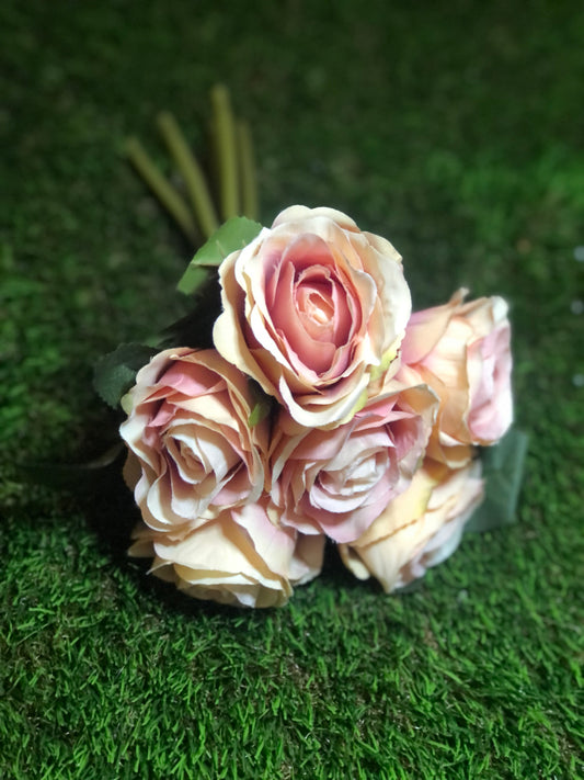 31cm ROSE BUNCH DARK PEACH